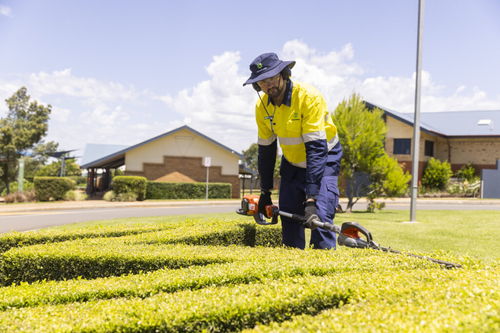 programmed property services open space staff maintaining grounds